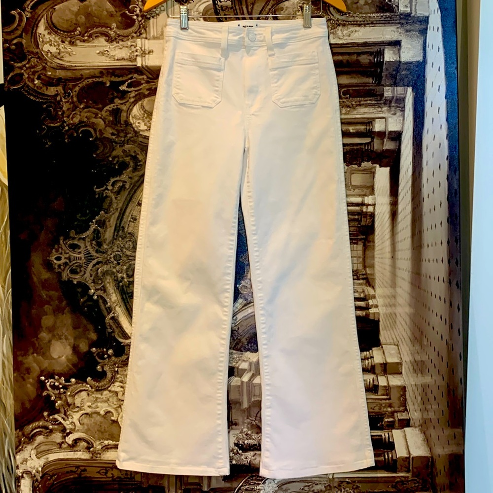 Paige Leenah white denim trouser jeans sz 27